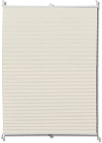 vidaXL Plissee Faltrollo Rollo Sichtschutz Jalousie Plisseerollo Klemmen 70x200cm Creme
