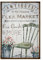 DRW Holzbild im Vintage-Stil mit einem Stuhl und Blumen, braun, 61 x 41 cm