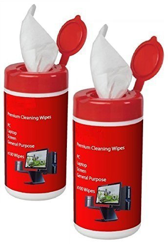 5 Star Cleaning Wipes for PC Screens Casings Keyboards [Pack of 100] Pack of 2