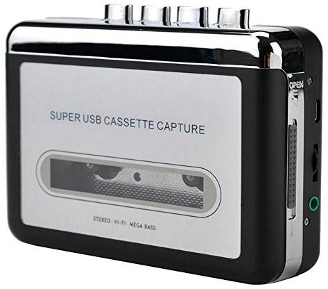 BW Cassette Player - Portable Tape to PC Cassette-to-MP3 CD USB Converter Capture Digital Audio Music Player, USB Cassette Player and Tape-to-MP3 Converter
