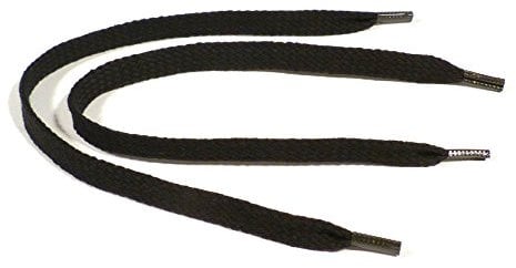 REMA 1 Paar Schnürsenkel schwarz - flach - 8,0 mm breit von 40 cm - 600 cm (135 cm)