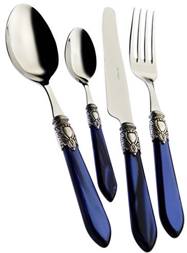 Bugatti - Oxford Servizio Posate 24 Pezzi, Colore Blu/Madreperla