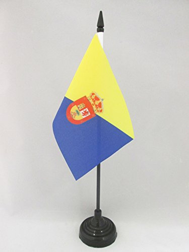 AZ FLAG - Tischflagge Gran Canaria - 15x10 cm - Kanaren Tischfahne 10 x 15 Cm - Flaggen