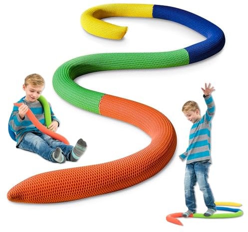 Sport-Thieme Sandschlange zum Balancieren| Elastische, mit Quarzsand gefüllte Balanciermauer | 3D Textil massiert u. sensibilisiert | L: 260 cm, ø 6 cm | 7 kg | Bunt | Markenqualität