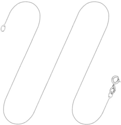 EDELIND Kette Damen Weißgold 750 0,8mm Feine Ankerkette Rund 18 K Gold Halskette Echt Gold Kette Länge 45cm Goldschmuck Made in Germany Goldkette