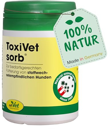 cdVet Naturprodukte ToxiVet sorb 50 g - Hund, Katze - Ergänzungsfuttermittel - Durchfall - Unterstützung der Organfunktion + Verdauungsorgane + Immunsystem - essentielle Aminosäure - Vitamine -