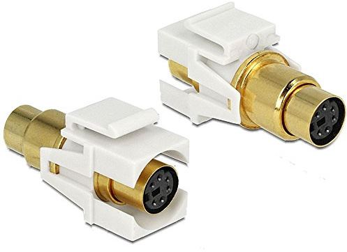 DeLOCK 86339 Keystone-Modul - Keystone-Module (Weiß, Mini-DIN 6 pin, Mini-DIN 6 pin, Gold, 22 mm, 40 mm)