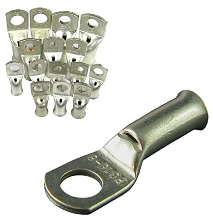4 x Crimp or Solder Battery Lug Terminals for a 50mm² Cable with 6mm Bolt Hole