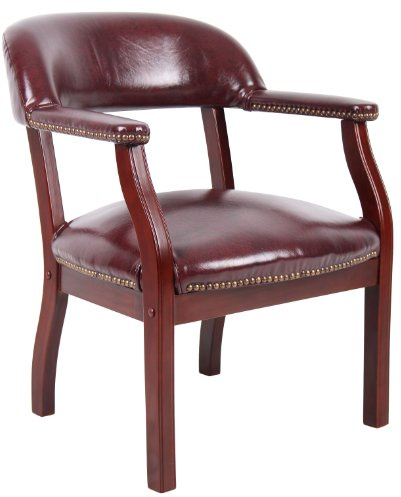 Boss Captain’s Chair In Burgundy Vinyl