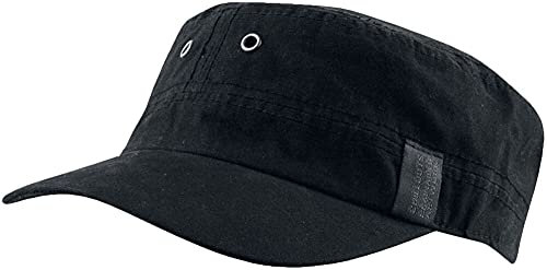 CHILLOUTS Dublin Military Hat Herren - Army Cap Handgefertigt, Schirmmütze Herren Sommer, Cap Military Atmungsaktiv, Feldmütze Einheitsgröße, schwarz
