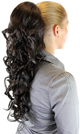 Hairpiece PONYTAIL extension LONG & AMAZING volume DARK BROWN curly BEAUTIFUL curls WK03-4
