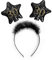 PartyDeco Stirnband mit Sternen und gedruckten Zahlen 30 Schwarz mit Fell Haarband für 30. Geburtstag Runde Geburtstag Gadgets Geburtstagsgeschenk Haarschmuck