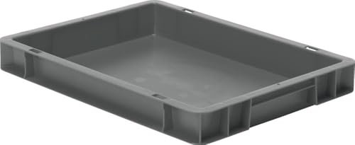 EURO-Behälter | Wände und Boden geschlossen | LxBxH 400 x 300 x 50 mm | VE 5 Stk | Grau