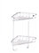 Croydex Chrome Corner Shower Caddy - Medium Two Tier Mid Steel Corner Shower Basket with Hooks for Hanging Items, Screws to Wall Fixings, Wall Plugs & Screws Included, Max Load 5kg