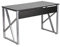 Flash Muebles Escritorio de Ordenador con Bandeja de Teclado extraíble, Metal, Negro Laminado Superior/Marco Plateado, 125.73 X 66,04 x 13,34 cm