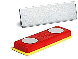 Durable 891700 Juego de imanes y placas de metal, 10 piezas, rojo/amarillo
