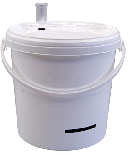 Wine Making - 10 Litre Food Grade Plastic Fermentation Bucket with Lid Grommet & Airlock