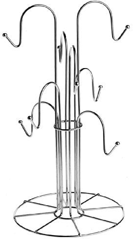 Premier Housewares 8 Cup Mug Tree - Chrome, Silver