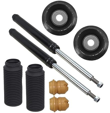 2x Gasdruck Stoßdämpfer+ 2x Domlager + 1x Staubschutz-Set Vorderachse