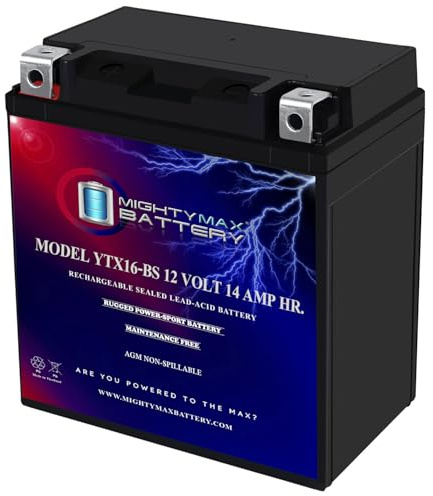 Mighty Max Battery YTX16-BS -12 Volt 14 AH, 230 CCA, Rechargeable Maintenance Free SLA AGM Motorcycle Battery