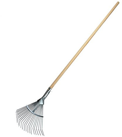 Gartengeräte massiv 1 von 5, Rechen Doppelhacke Schaufel Grubber oder Harke mit stabilem Holzstiel (Laub Rechen)