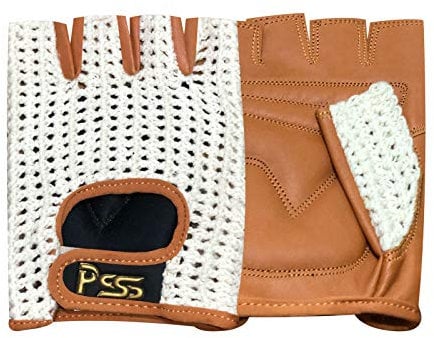 Prime Fingerlose Netzhandschuhe Gepolsterte Handschuhe Biker Fitness Gym Body Building Gewichtheben Handschuh 411. XL Tan With White Net