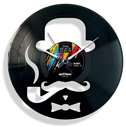 DISC'O'Clock Shallplattenuhr Harry - Lautlos Wanduhr, einfach aufzuhängen. 100% Made in Italy Handwerkliches Produkt