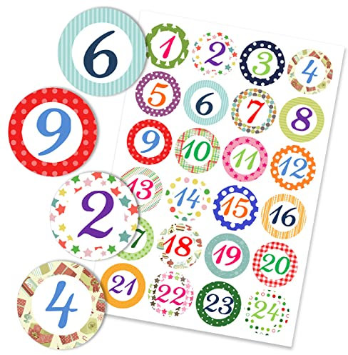 Papierdrachen 24 Adventskalender Zahlenaufkleber - Nr. 03 - Sticker 4 cm - zum Basteln und Dekorieren