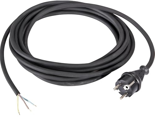 Müller Plastik 230 V-Anschlussleitung H07RN-F 3 G 1,5 mm² | 3 m | Gummi-Anschlusskabel mit Zentralstecker | Für den Außenbereich | 35 mm abgemantelt mit Aderendhülsen