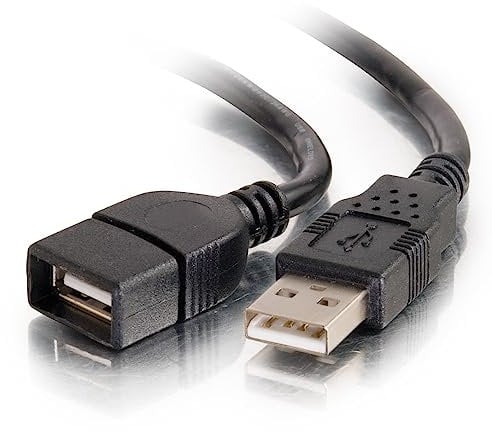 C2G 2M USB 2.0 A Male to USB 2.0 A Female Black USB Extension Cable CG52107