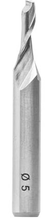 ENT 30002 Fresa de ranurar en espiral HS, vástago (S) de 8 mm, diámetro (D) de 5 mm, NL 12 mm, Z1, GL 60 mm