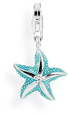 Heartbreaker Seestern Charm mit Karabiner Verschluss in Echtsilber/Kollektion Sealife/Seestern aus 925 Sterlingsilber/Niedlicher Charm für Damen/HB 421