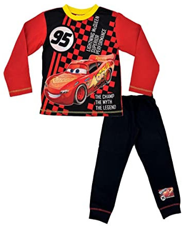 Disney Cars Pigiama Bambino | Pigiami Saetta McQueen | Pigiamone Ragazzo Cotone - 3 a 4 Anni