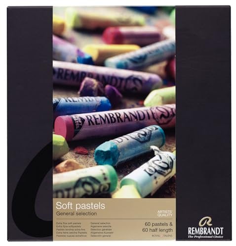 Rembrandt Professionelles Weiche Pastelle Set Allgemeine Farbauswahl Master | 60 ganze Pastelle + 60 halbe Pastelle
