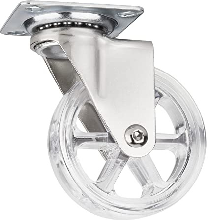 SOTECH Dekorative Design Möbelrolle RAPID Rollen-Ø 75 mm transparent | Tragkraft 35 Kg, Höhe 97 mm, Lenkrolle