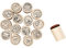 Stempel-Set Smiley, 15 Stück sortiert Ø 2 cm, Holzstempel Motiv-Stempel