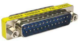 World of Data 25-Pin Parallel Gender Changer (Male To Male) - Low Profile (Slimline) - Coupler - DSUB - IEEE-1284 - D25 - Cable Converter - Port Adapter - Converts A Female Port Or Cable To A Male