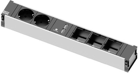 Bachmann Steckdosenleiste Aluminium Coni, 9120168, Schwarz, Grau