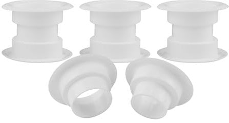 4 x White Bathroom Door Air Vent Grille 55mm 2 Two Sided Round Furniture Sleeve Circle Diffuser Plug T14