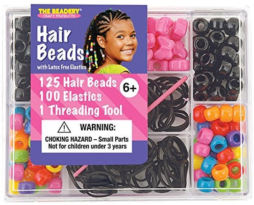 Beadery Small Hair Bead Box Kit-Circus, Plastic Elastic