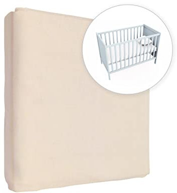 Jersey 100% Baumwolle Spannbetttüch, Passend für 140 x 70 Kinderbett Matratze (Ecru)