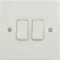 Schneider Electric GU1222WPW Ultimate Flat Plate, Painted White with White Insert, Double, 2 Way Light Switch, 16 AX