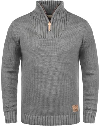 !Solid SDPetro Herren Strickpullover Troyer Grobstrick Pullover