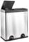 VonHaus Kitchen Bin, 60L Double Recycling Bin for Kitchen, Stainless Steel Double Compartment Food Waste Bin with Non-Slip Base & Removable Inner Bins, 2 x 30L Extra Large Airtight Pedal Bin