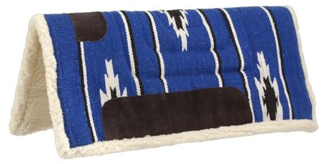 Tough 1 Poney Tapis de Selle carré Bleu Roi/Noir/crème