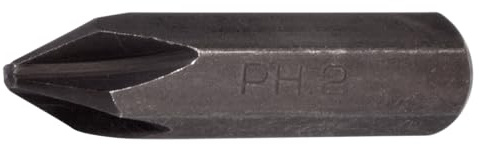 SW-Stahl 04100L-K2 Kraftbit PH2, Impact-Schraubendrehbit, 36 mm, 8 mm | Kreuzschlitz-Bit mit brünierter Oberfläche, 5/16 Zoll Sechskant-Antrieb, Premium-Qualität für 04100L und 04130L.