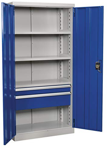 Sealey APICCOMBO2 1800mm 2 Drawer 3 Shelf Industrial Cabinet