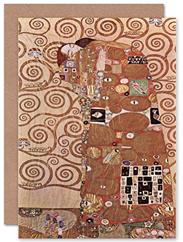 Wee Blue Coo Gustav Klimt Embrace Birthday Gift Sealed Greeting Card Plus Envelope Blank inside