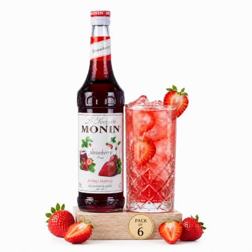 Monin Strawberry Syrup 70cl Case of 6, Transparent