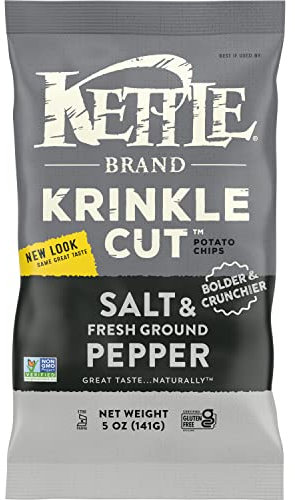 Kettle Brand - Krinkle Cut Potato Chips Salt & Fresh Ground Pepper - 5 oz.